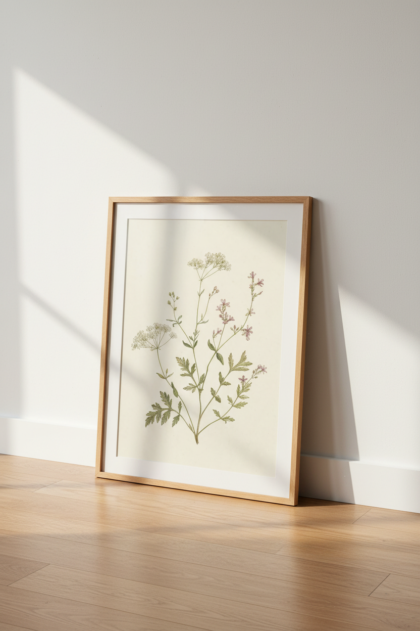 Botanical Wall Art Print | Living Room Decor | Soft Vintage Poster
