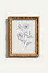 Blue Botanical Line Wall Art Print | Living Room Decor | Minimalist Poster