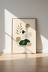 Boho Woman Botanical Wall Art | Earthy Sage Green Decor | Minimalist Poster