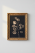 Eucalyptus Wall Art | Minimal Beige on Navy, Living Room Decor | Modern Poster