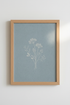 Botanical Wildflower Art | Minimalist Blue & White Floral, Bedroom Wall Decor