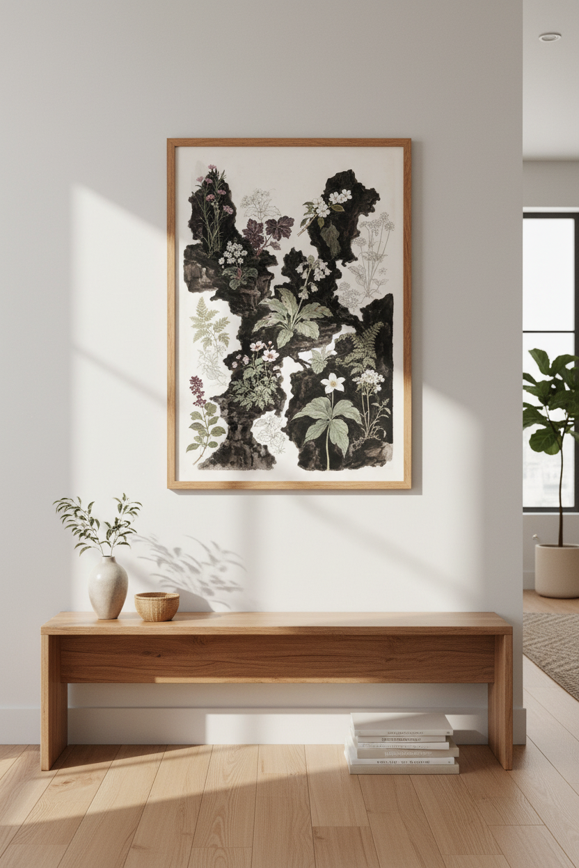 Botanical Wall Art Print | Living Room Decor | Vintage Poster