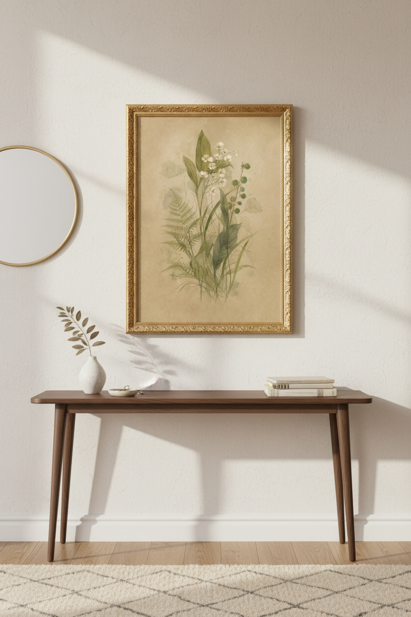 Boho Wall Art Print | Living Room Decor | Vintage Botanical Poster