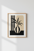 Geometric Vase Print | Monochrome Beige, Modern Living Room Decor