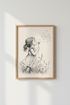 Girl Blowing Dandelion Sketch | Ink Drawing Print, Nursery & Kids Room Decor Art