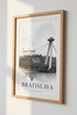 Bratislava Slovakia Wall Art | Black and White Travel Poster, Modern Office Decor
