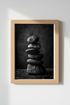 Zen Stone Wall Art Print | Black and White Meditation Poster, Minimalist Spa Decor
