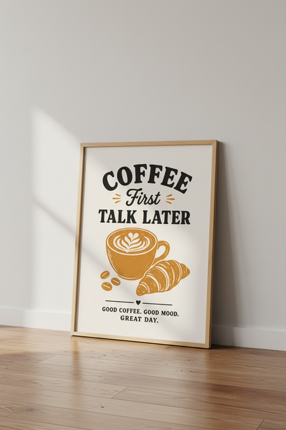 Boho coffee wall art print | Kitchen decor | Warm minimal poster