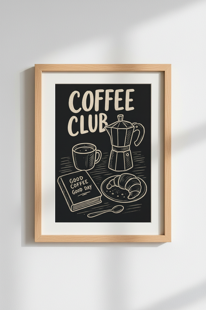 coffee wall art | Chalkboard-style, Hand-Drawn Motifs | Kitchen Decor Vibe