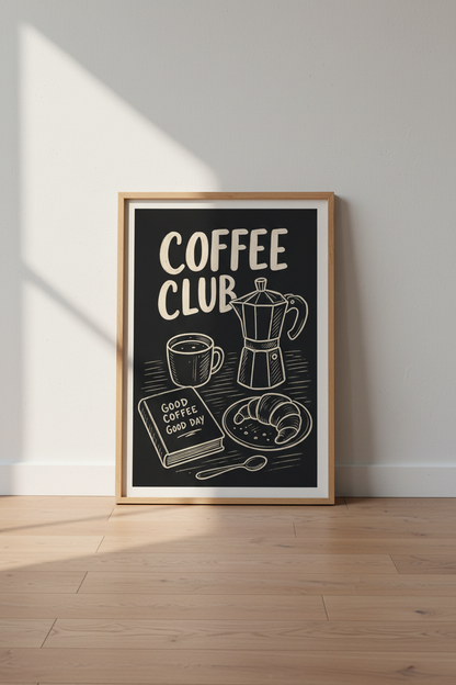coffee wall art | Chalkboard-style, Hand-Drawn Motifs | Kitchen Decor Vibe