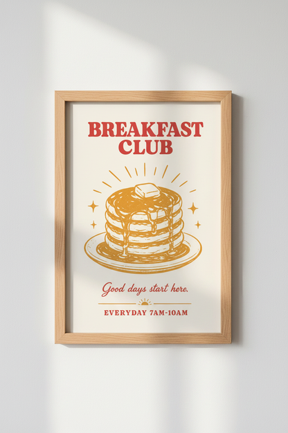 Breakfast stack Wall Art Print | Kitchen Decor | Cozy Morning Poster