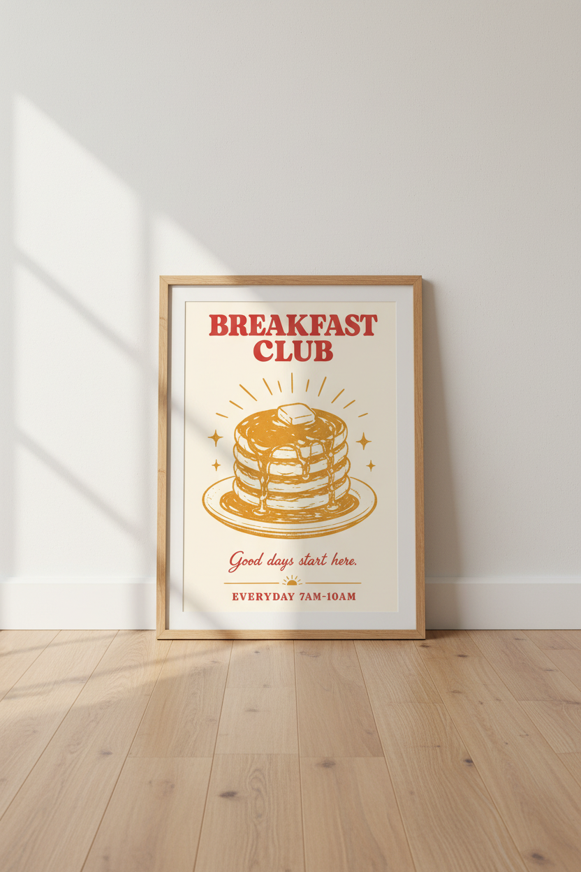 Breakfast stack Wall Art Print | Kitchen Decor | Cozy Morning Poster