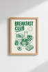 Breakfast Wall Art | Retro Emerald Illustration, Kitchen Decor | Cozy Morning Poster