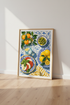 Mediterranean Summer Table Wall Art | Italian Lemon Kitchen Decor | Amalfi Foodie Poster