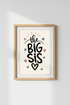 The Big Sis Wall Art Print | Nursery Decor | Boho Hearts & Stars Poster