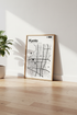Kyoto Japan City Map Wall Art | Minimalist Black & White Poster | Modern Travel Decor