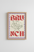 Brunch Fruit Bowl Wall Art | Retro Kitchen Decor | Lavender Pastel Poster