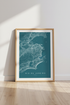 Rio de Janeiro City Map Wall Art | Teal Minimalist Decor | Brazil Travel Poster