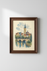 Watercolor Townscape Wall Art Print | Living Room Decor | Pastel Poster