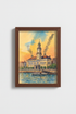 Watercolor Cityscape | Sunset Tones, Living Room Decor