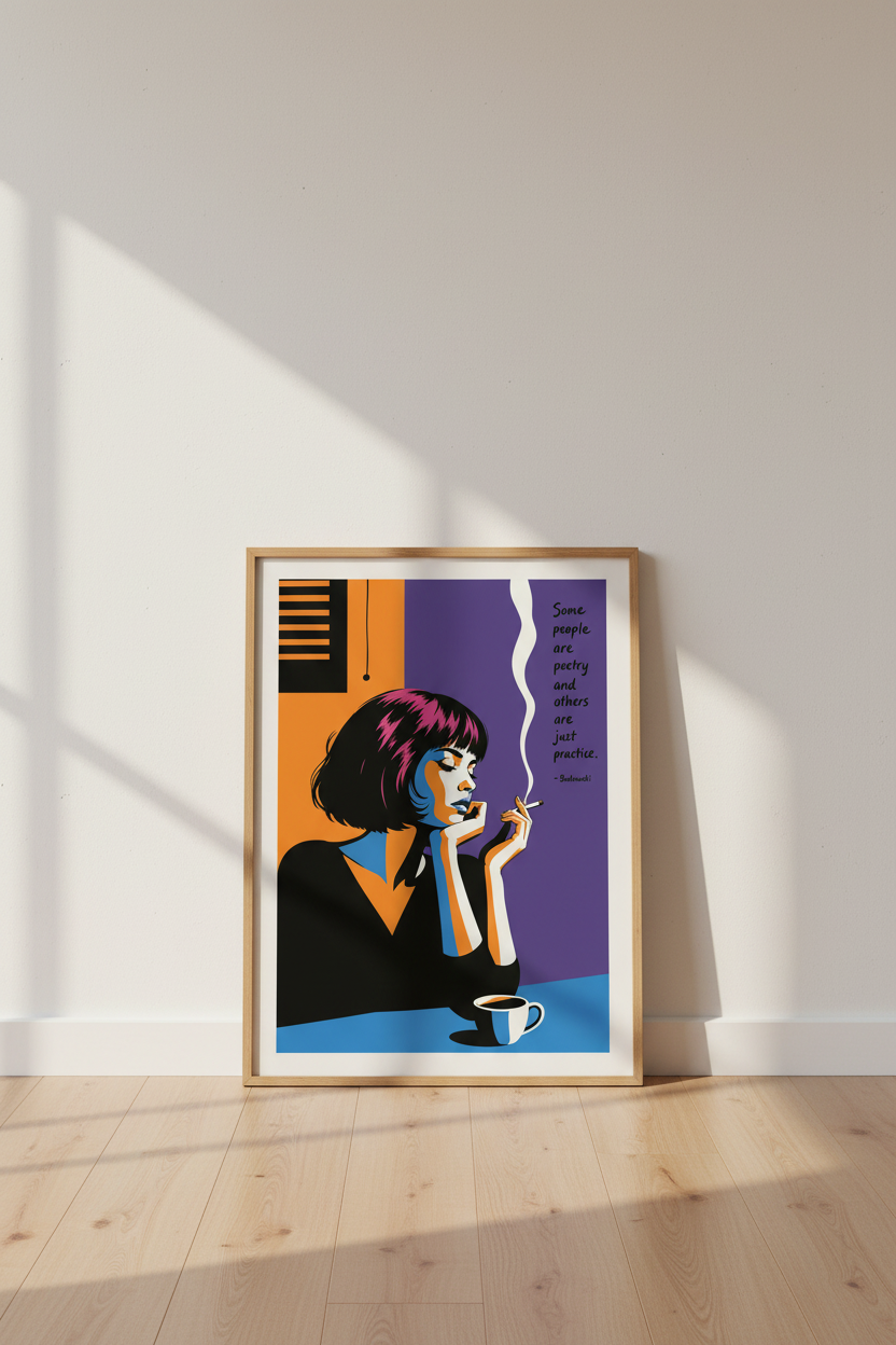 Bold Portrait Wall Art Print | Living Room Decor | Neon Pop Poster