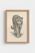 Leopard Sketch Wall Art Print | Black and White Animal Drawing, Living Room Decor