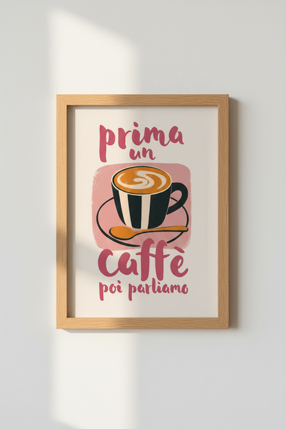 Italian Coffee Wall Art Print | Retro Kitchen Decor | Espresso Poster