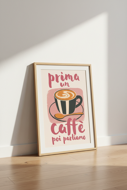 Italian Coffee Wall Art Print | Retro Kitchen Decor | Espresso Poster