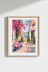 Italian Summer Wall Art Print | Mediterranean Cafe Decor | Pink Vespa Poster