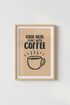 Minimalist Coffee Wall Art Print | Living Room Decor | Peachy Aesthetic Poster