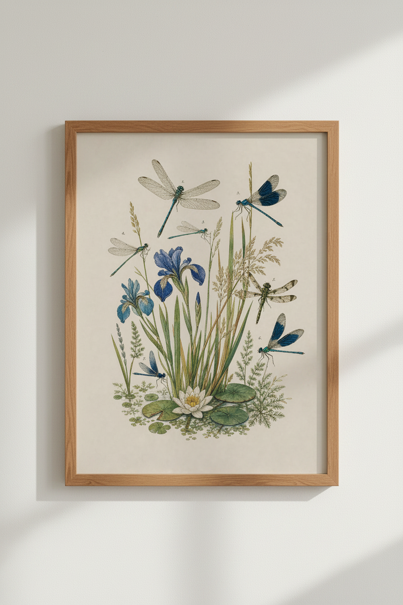 Botanical Iris Wall Art Print | Living Room Decor | Vintage Poster