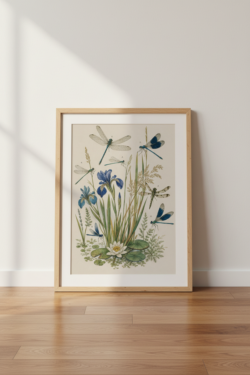 Botanical Iris Wall Art Print | Living Room Decor | Vintage Poster