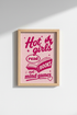 Coquette Reading Poster | Pink Retro Book Lover Wall Art | Trendy Bedroom Decor