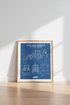 Case 580 Backhoe Blueprint Wall Art | Industrial Office Decor | Construction Poster