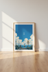 Anime Coastal Sky Wall Art | Blue Aesthetic Poster, Minimalist Bedroom Decor