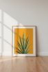 Agave Cactus Botanical Wall Art | Mustard Yellow Desert Poster | Boho Mid-Century Decor