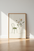 Minimalist Botanical Chair Line Art | Sage Green Decor | Modern Boho Poster