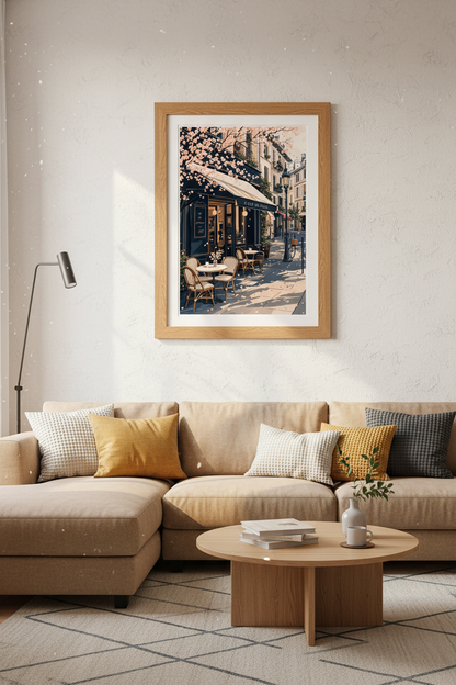 Paris French Cafe Wall Art Print | Kitchen Gallery Decor | Pastel Floral Poster