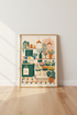 Flower Shop Wall Art | Botanical Floral Illustration, Boho Kitchen Decor Poster