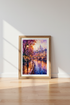 Paris River Seine Watercolor Print | Purple French Cityscape Decor | Romantic Poster