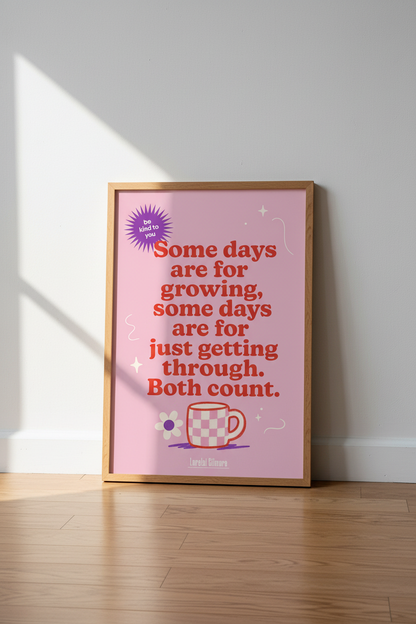 Lorelai Gilmore Quote Wall Art | Pink Mental Health Poster | Retro Dorm Decor