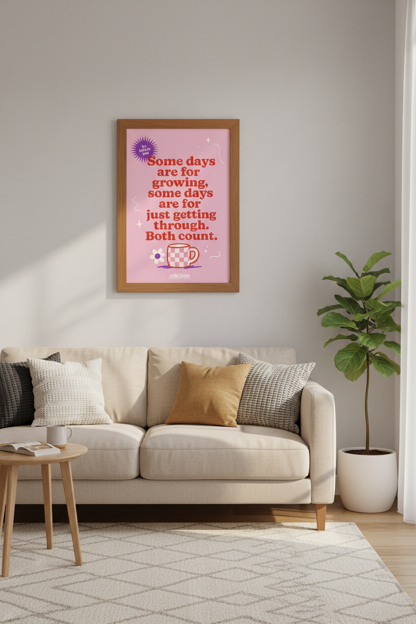 Lorelai Gilmore Quote Wall Art | Pink Mental Health Poster | Retro Dorm Decor