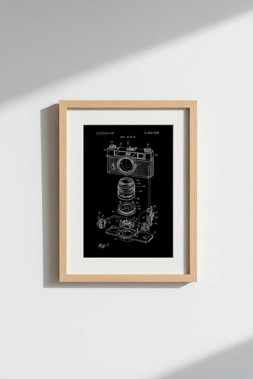 Camera blueprint | Minimalist monochrome, living room decor