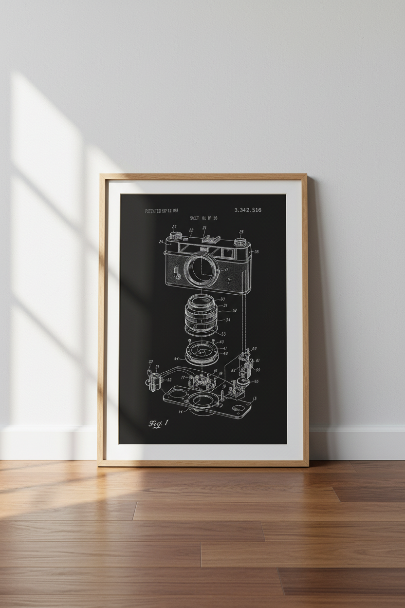 Camera blueprint | Minimalist monochrome, living room decor