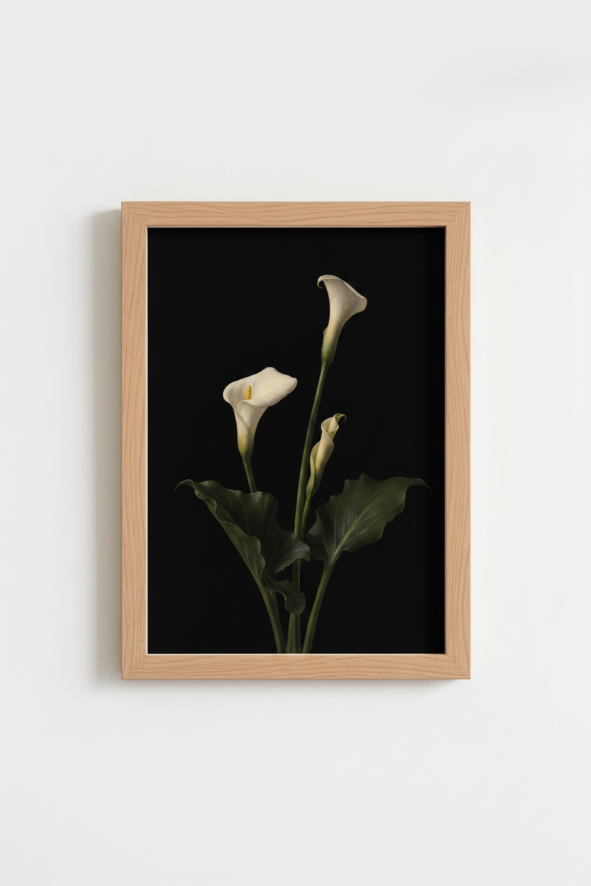 Minimalist Calla Lily Wall Art Print | Living Room Decor | Elegant Poster