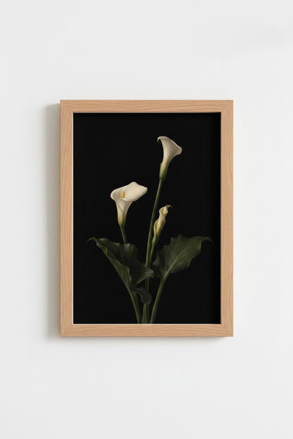 Minimalist Calla Lily Wall Art Print | Living Room Decor | Elegant Poster