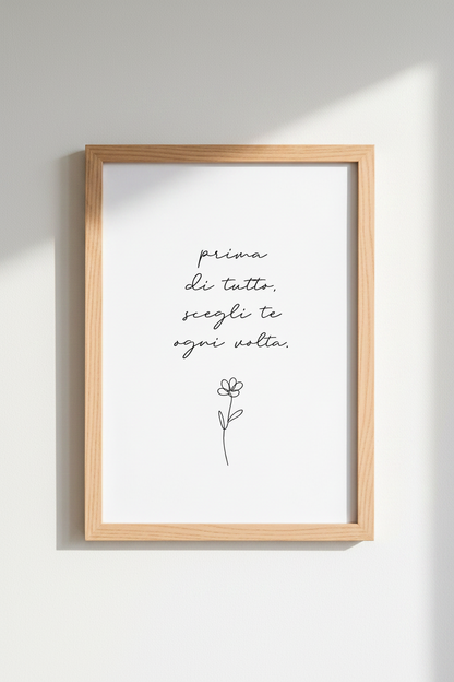 Italian Quote Wall Art Print | Boho Bedroom Decor | Minimalist Poster