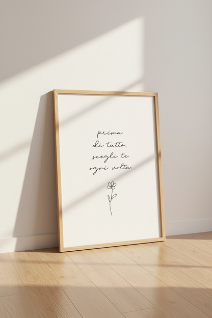 Italian Quote Wall Art Print | Boho Bedroom Decor | Minimalist Poster