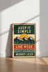 Keep It Simple Mountain Wall Art Print | Retro Nature Decor | Motivational Poster
