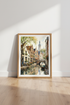 Bruges Canal Watercolor Art | European Cityscape Print, Living Room Decor